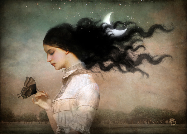 christian schloe art moon hair new moon Taurus